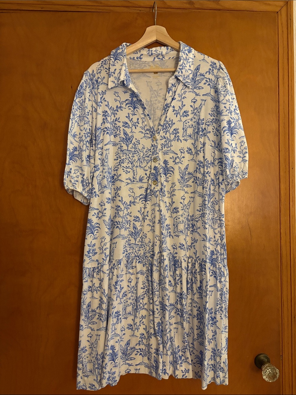 Lilly Pulitzer White and Blue Floral Mini Dress